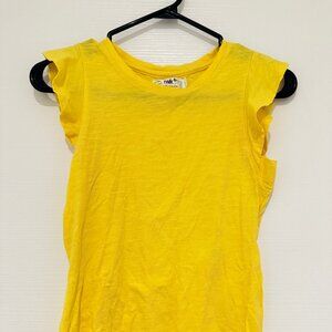 Vibrant Yellow Ruffled Sleeve Top